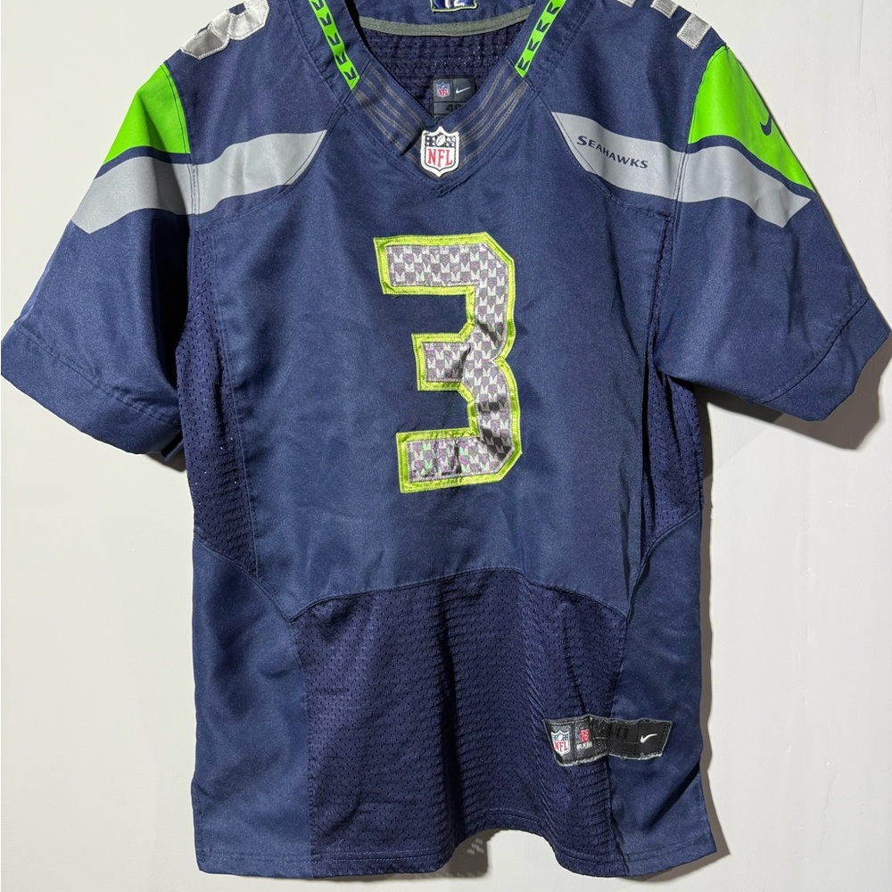 NFL Seahawks Navy and Lime Green Jersey